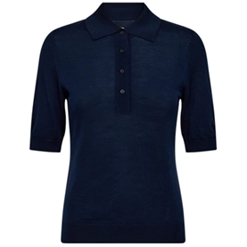 IVY Copenhagen Essex SS Polo Knit, Deep Navy Blue
